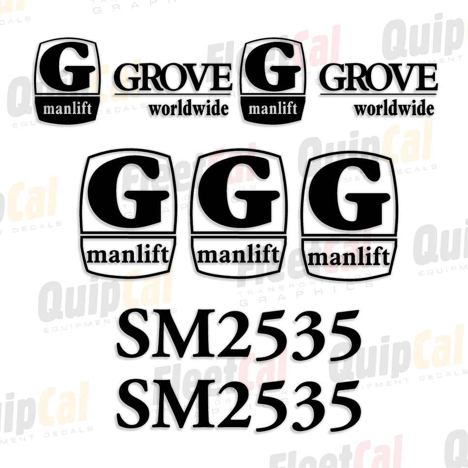 Grove Scissor Lift Decal Set