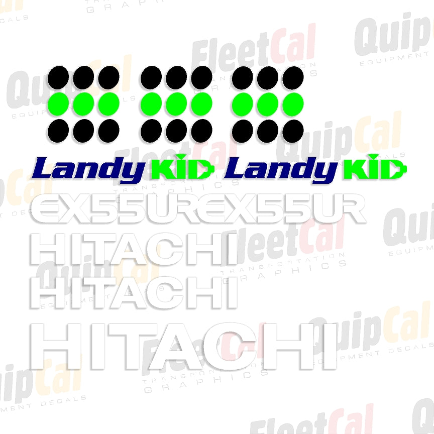 Hitachi EX55 UR-1 Landy Paarse Modelmarkering Decalset