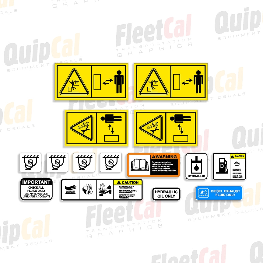 Hitachi Mini Excavator Safety Decal Set