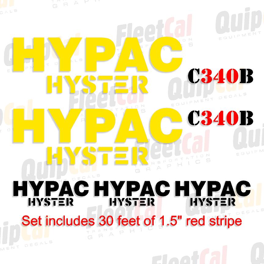 Hypac C340B Early Model Marking Decal Set