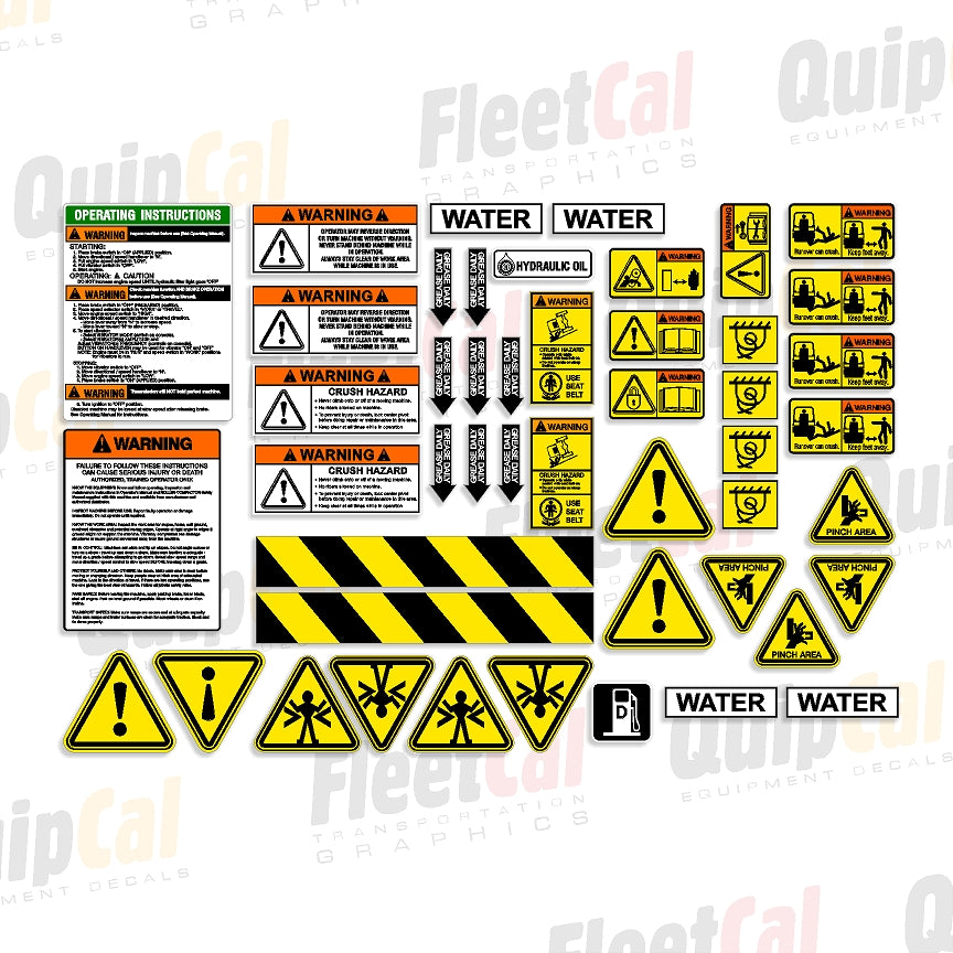 Hypac Roller/Compactor Safety Decal Set