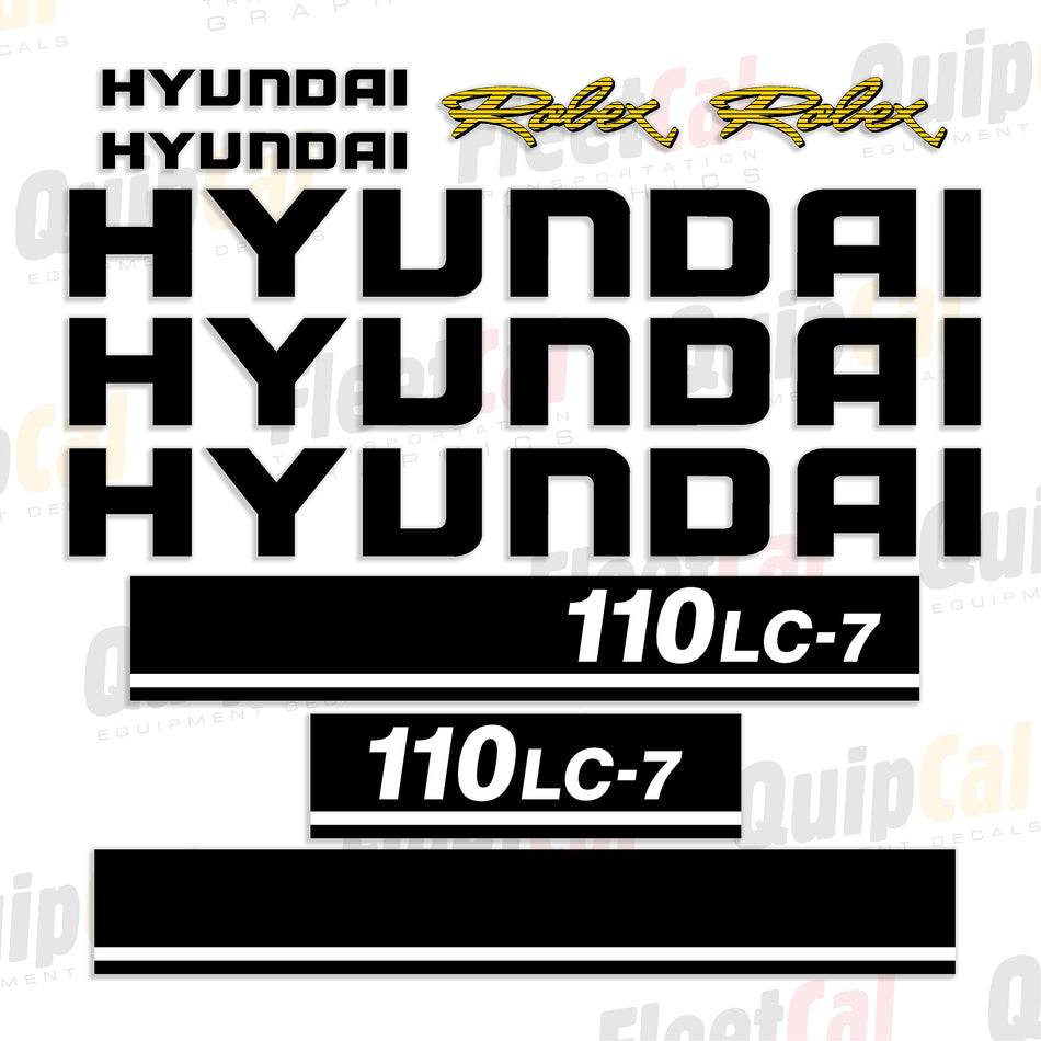 Hyundai Excavator Decal Set