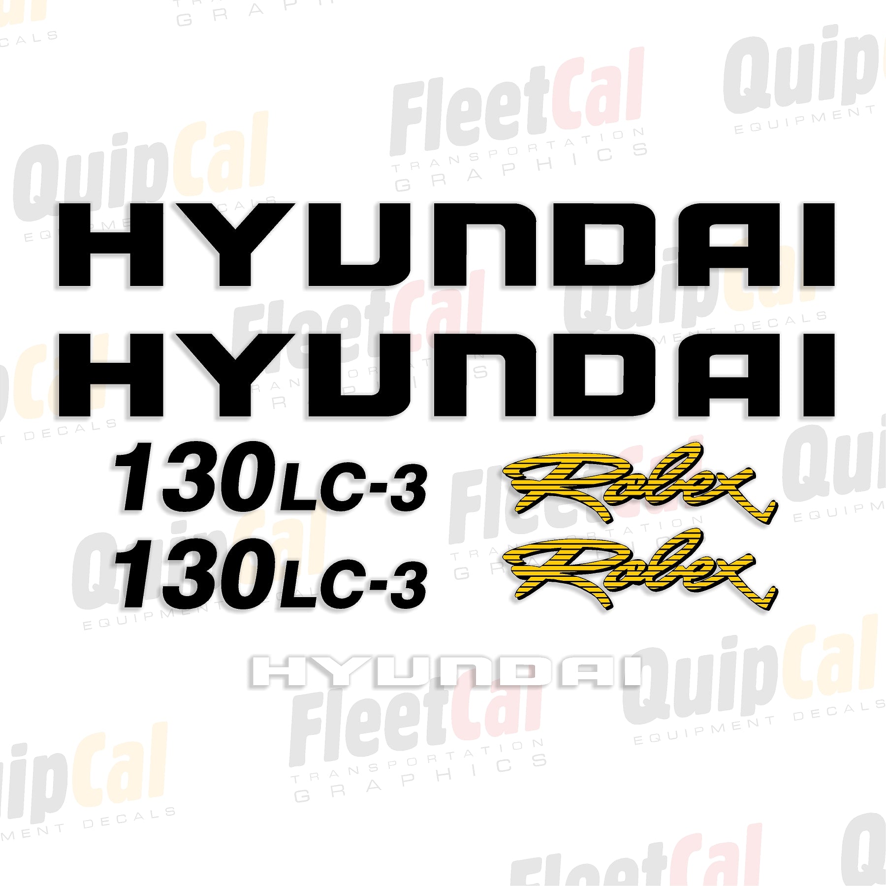 Hyundai Excavator Decal Set