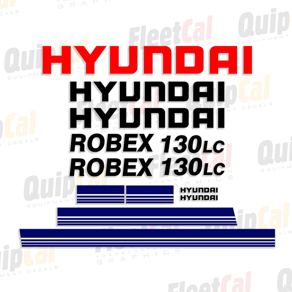 Hyundai Excavator Decal Set