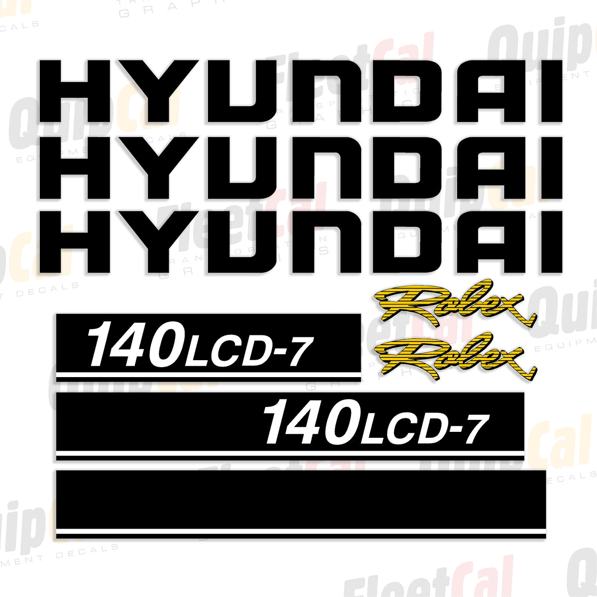 Hyundai Excavator Decal Set