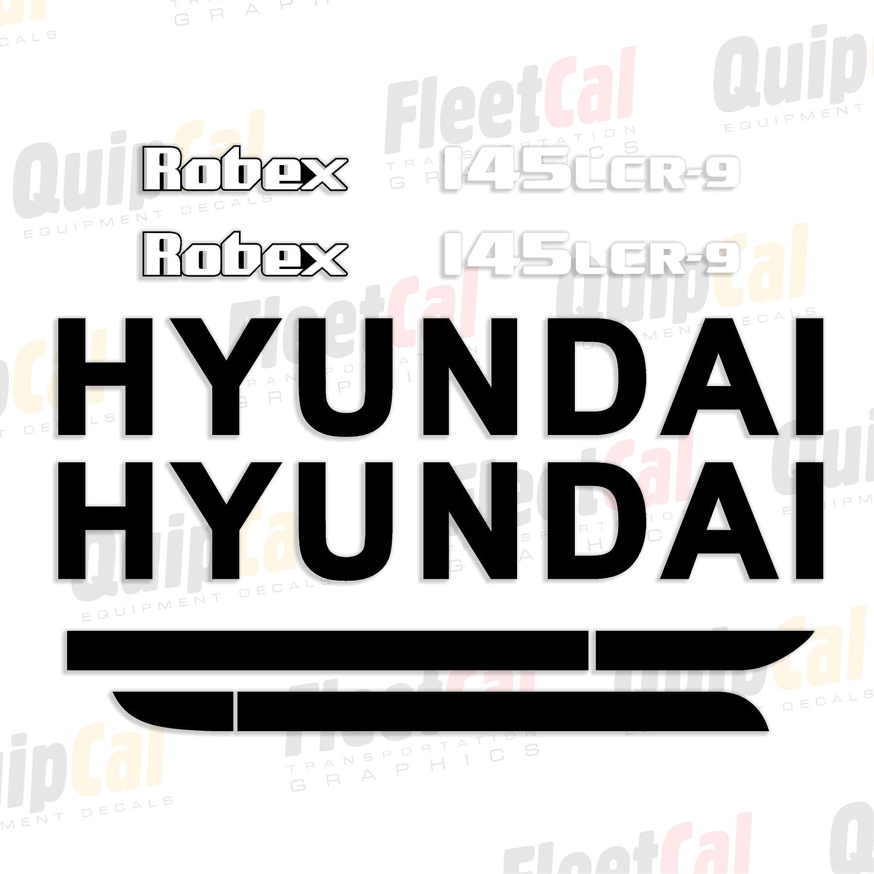 Hyundai Excavator Decal Set