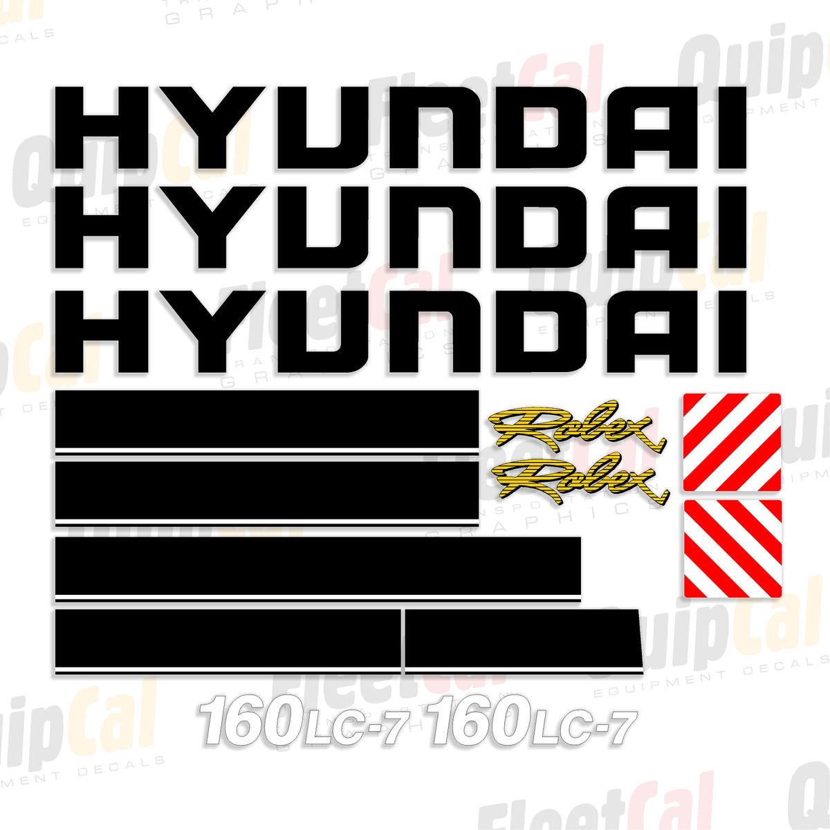 Hyundai Excavator Decal Set