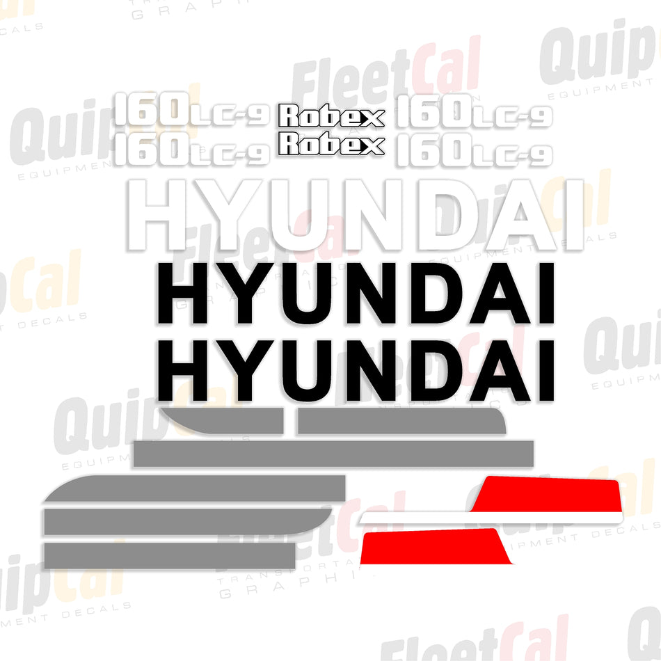 Hyundai Excavator Decal Set