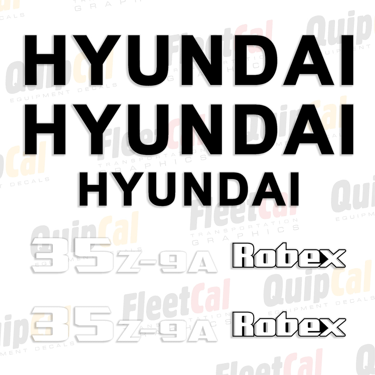 Hyundai Excavator Decal Set