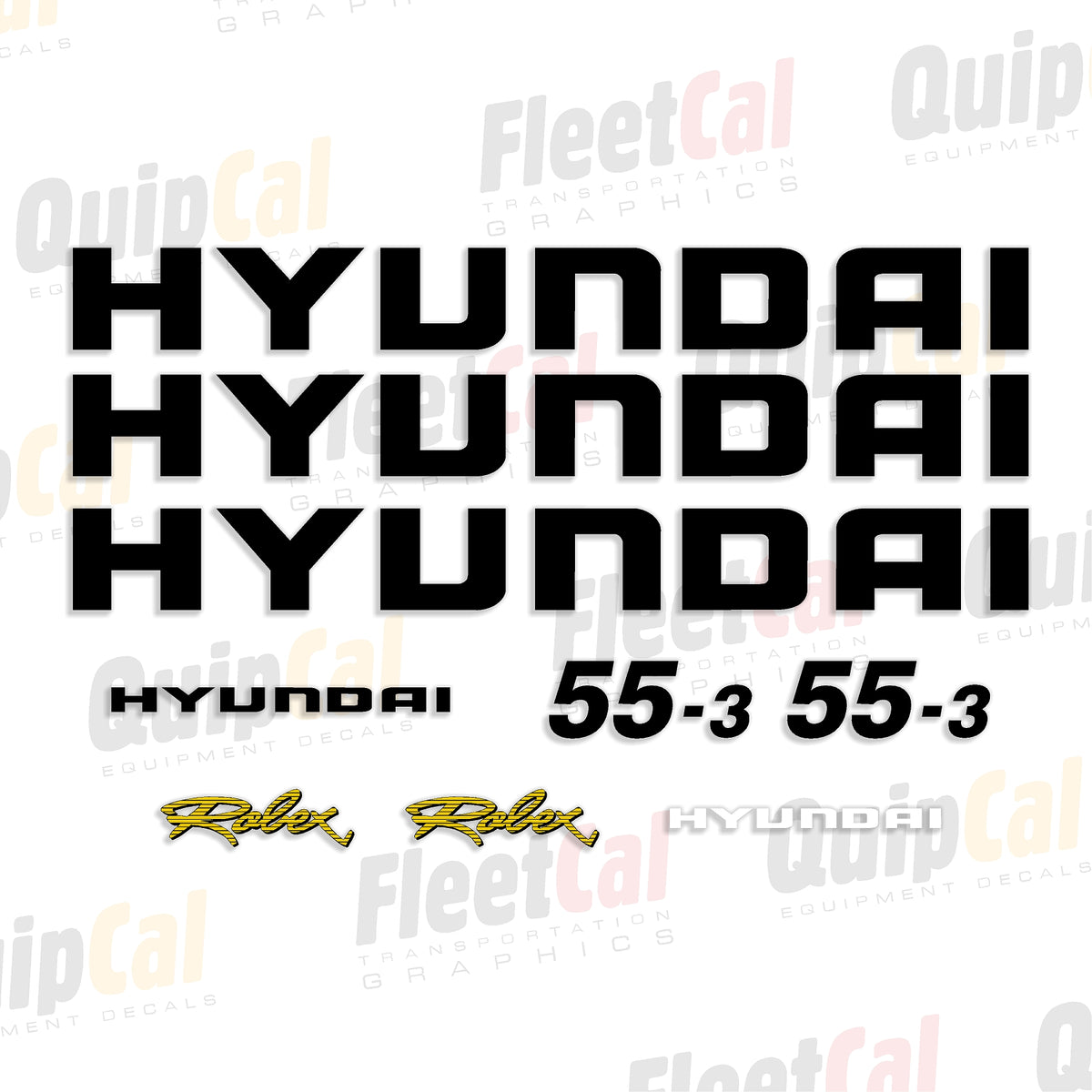 Hyundai Excavator Decal Set