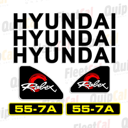 Hyundai Excavator Decal Set