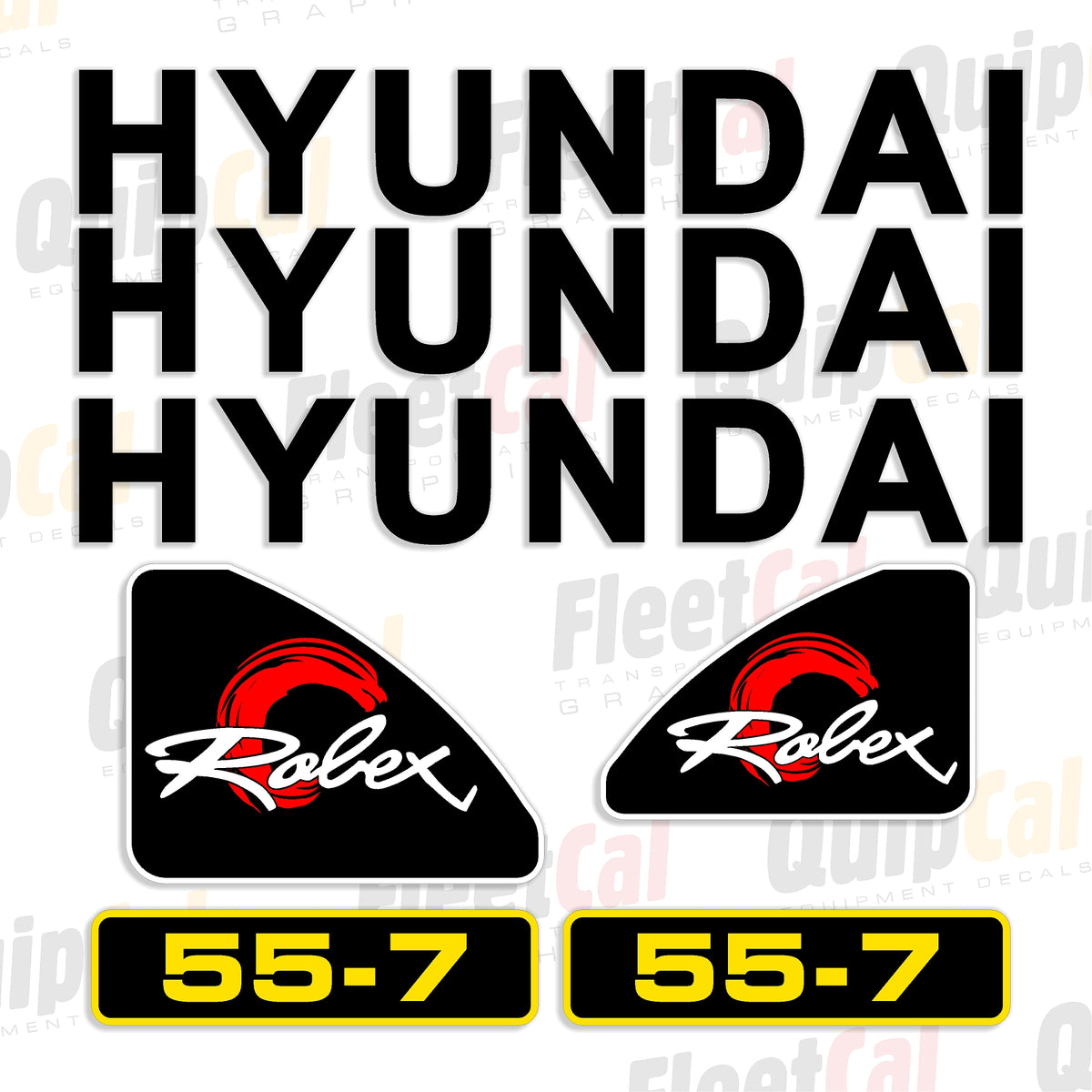 Hyundai Excavator Decal Set