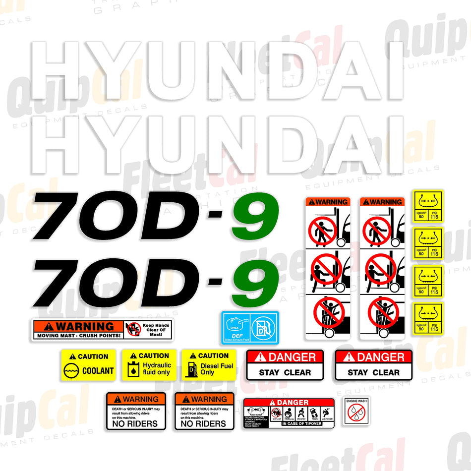 Hyundai Forklift Decal Set