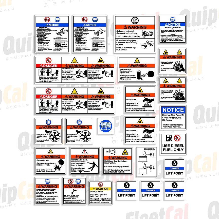 Ingersoll Rand Air Compressor Safety Decal Set