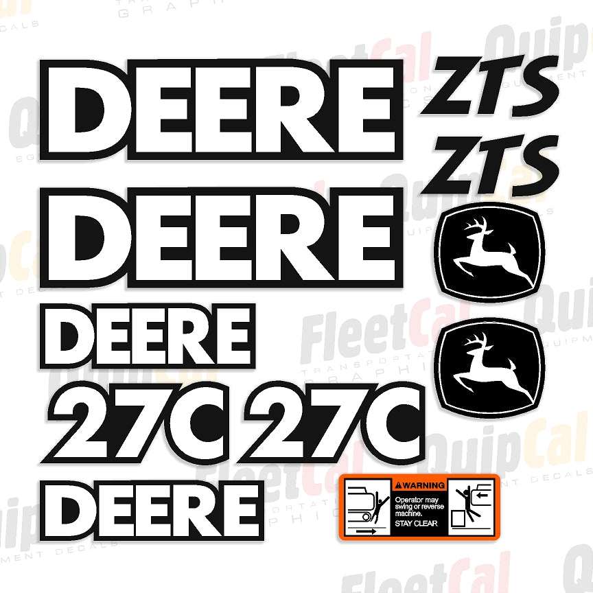 Decal Set for John Deere Mini Excavator 27C ZTS