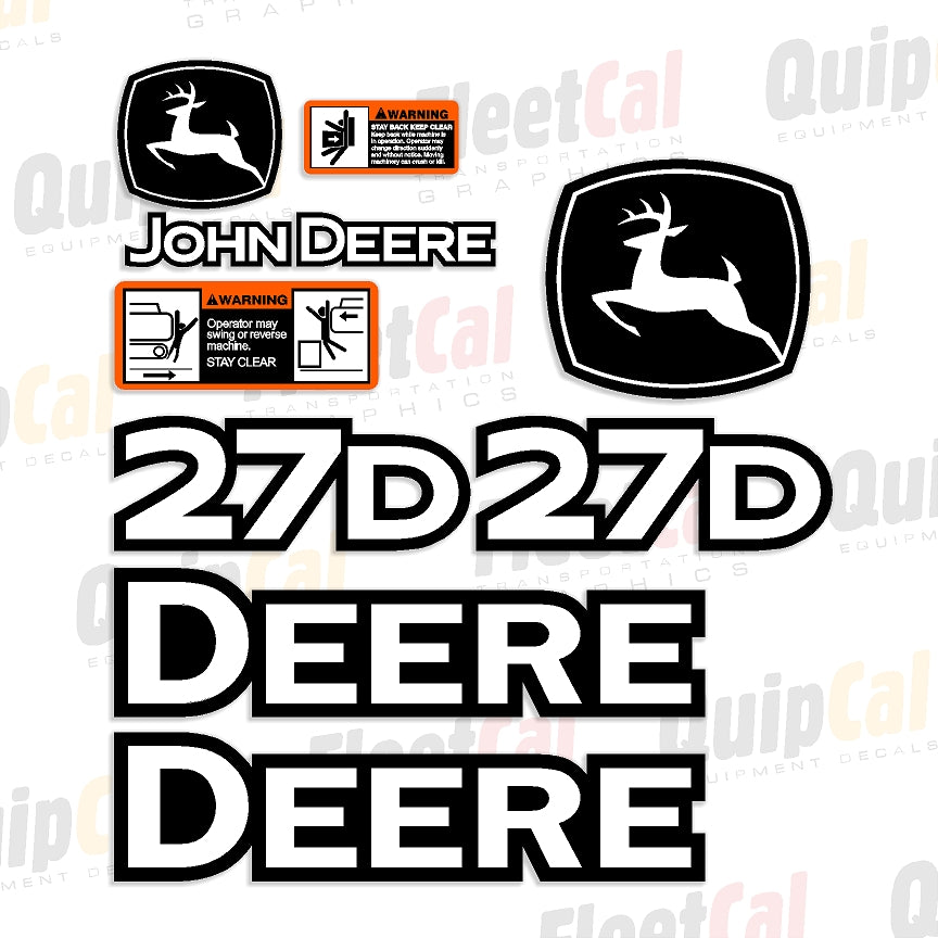 Decal Set for John Deere Mini Excavator 27D