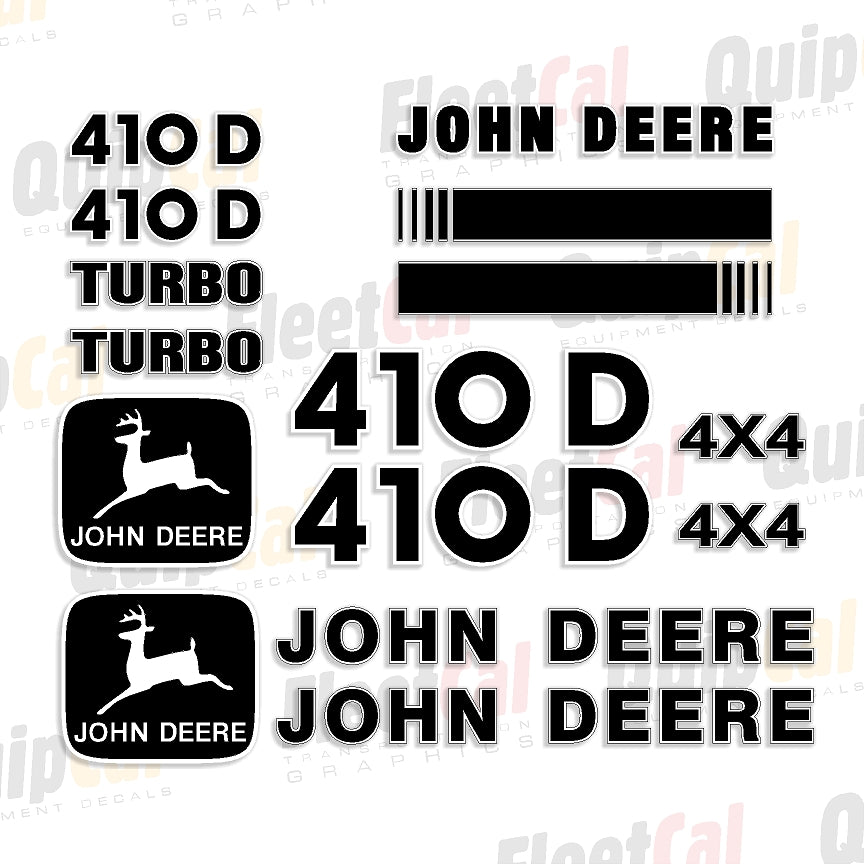 Decals for John Deere Backhoe 410D Early Model