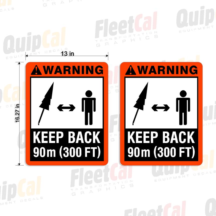 John Deere Keep Back 300 Feet Safety Decals (1 PAIR)