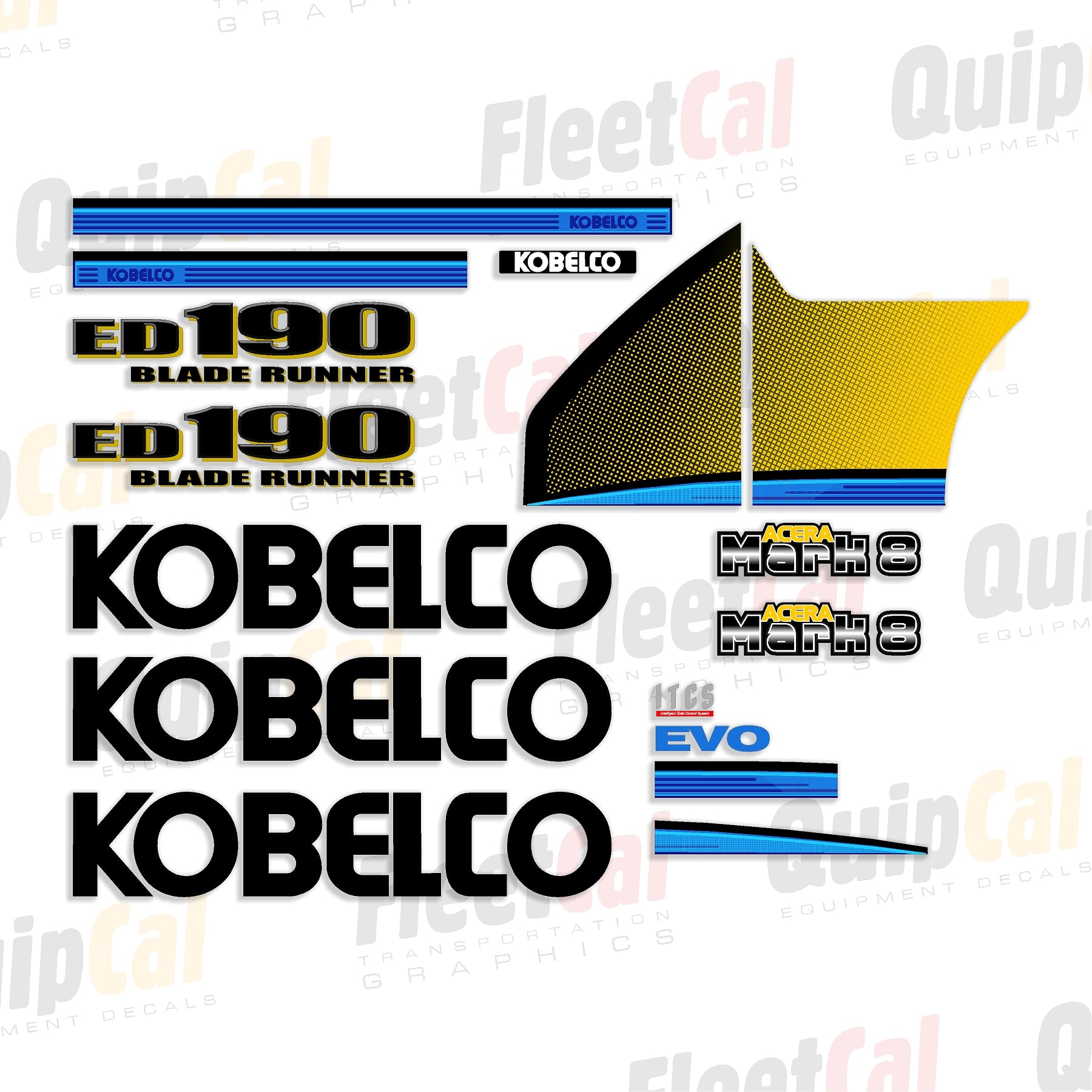 Kobelco ED190 Blade Runner Mark 8 Marking Decal Set – Truck and ...