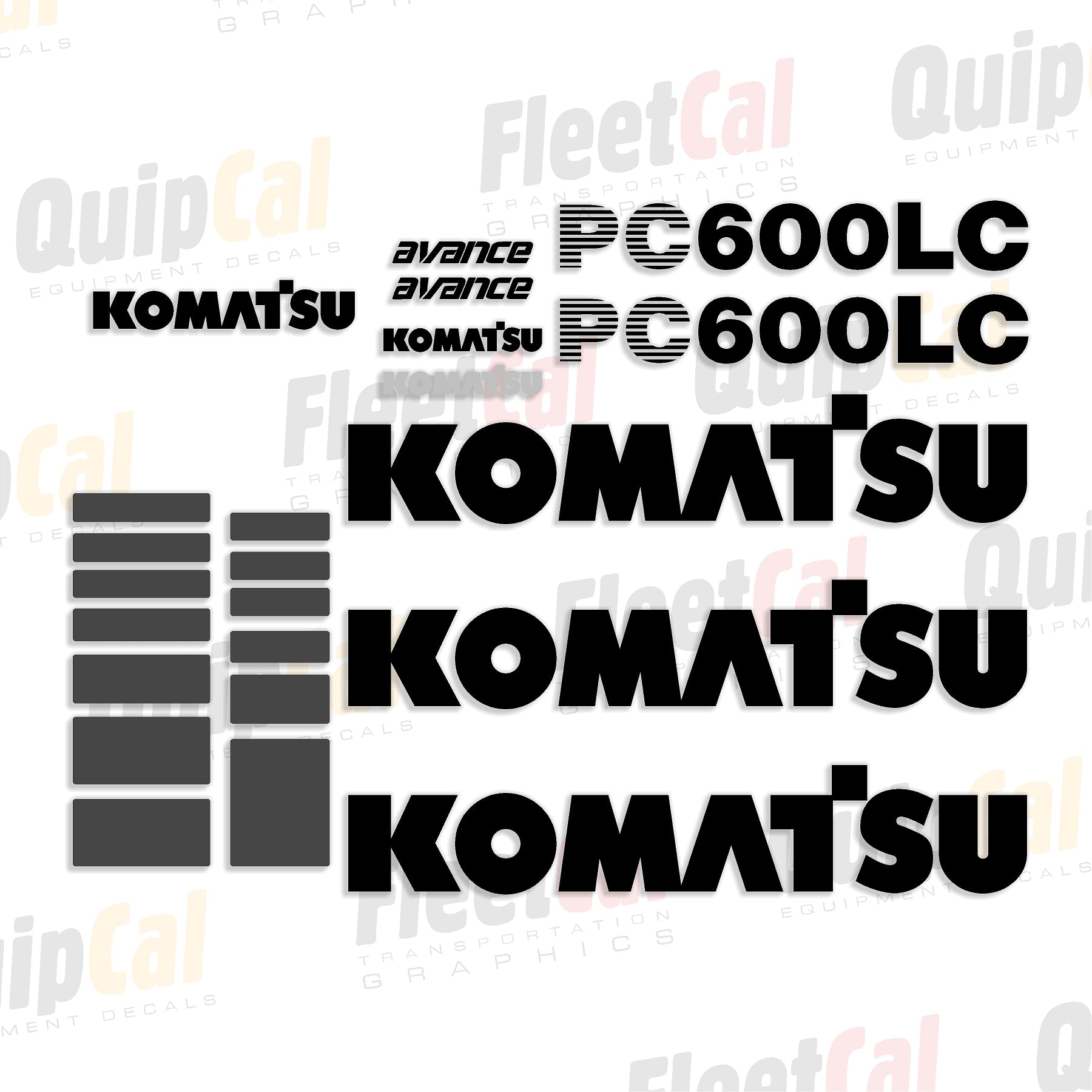 Komatsu Excavator Decals