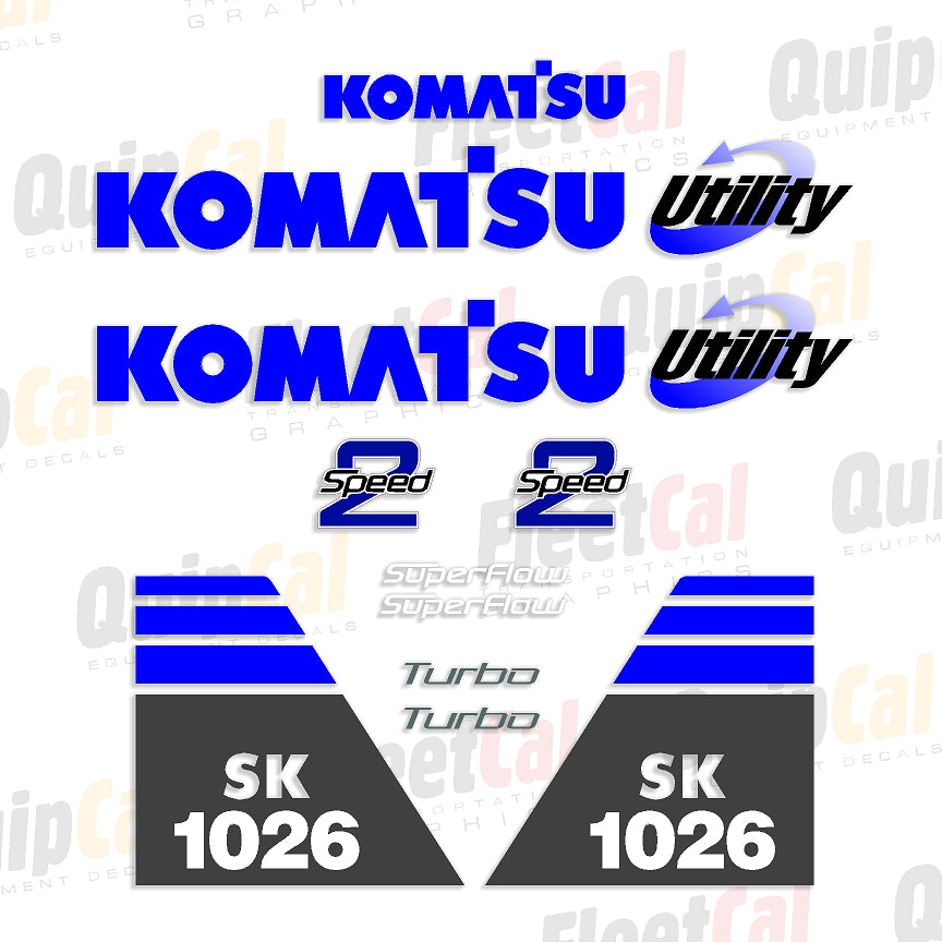 Komatsu SK1026 Skid Loader Marking Decal Set