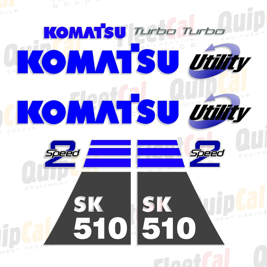 Komatsu SK510 Skid Loader Marking Decal Set