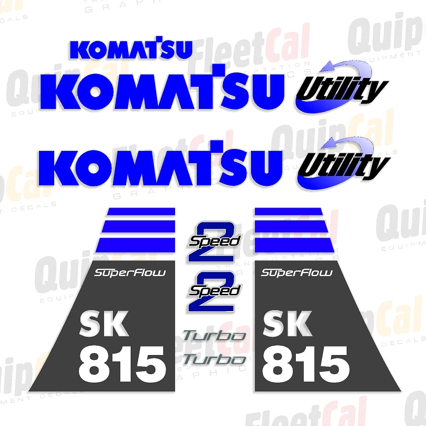 Komatsu SK815 Skid Loader Marking Decal Set