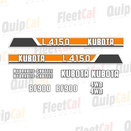 Kubota Tractor Loader Attachment Decal Set