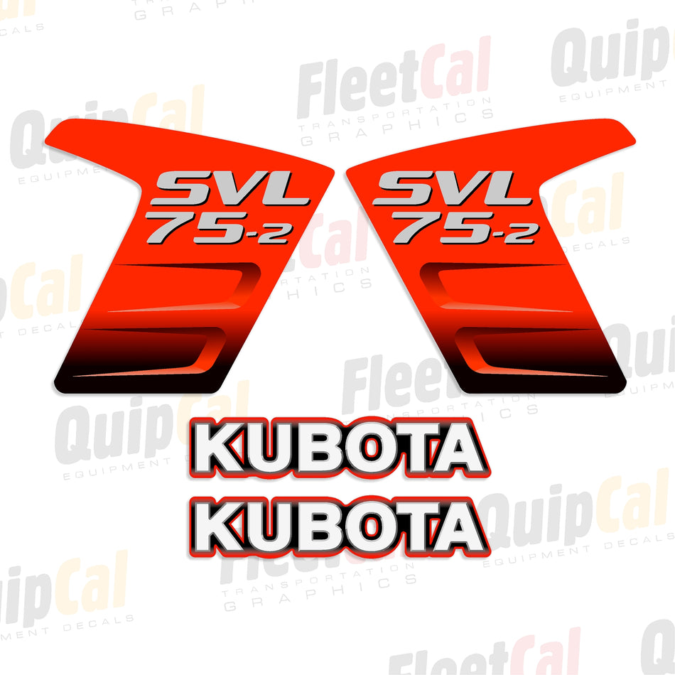 Kubota SVL75-2 Early Model Compact Track Loader Marking Decal Set