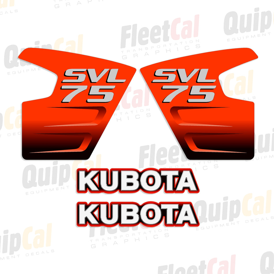 Kubota SVL75 Compact Track Loader Marking Decal Set