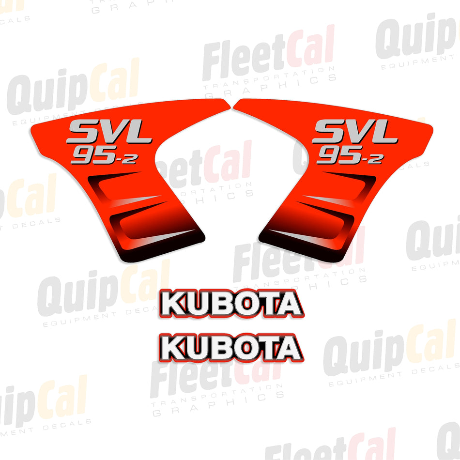 Kubota SVL95-2 Compact Track Loader Marking Decal Set