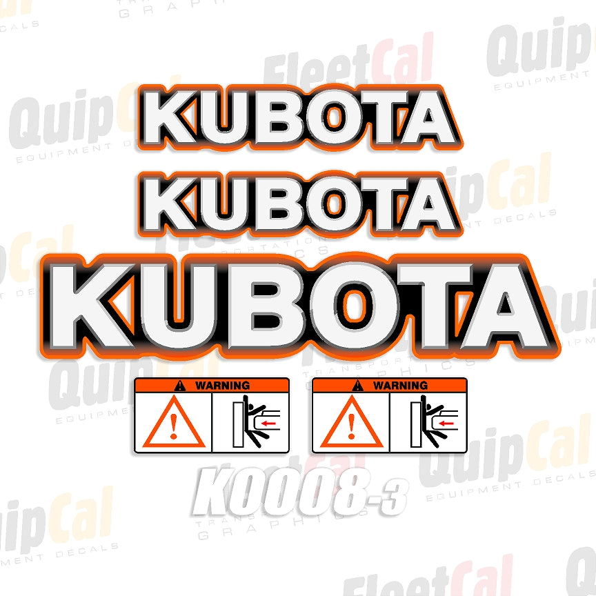 Kubota Excavator Decals