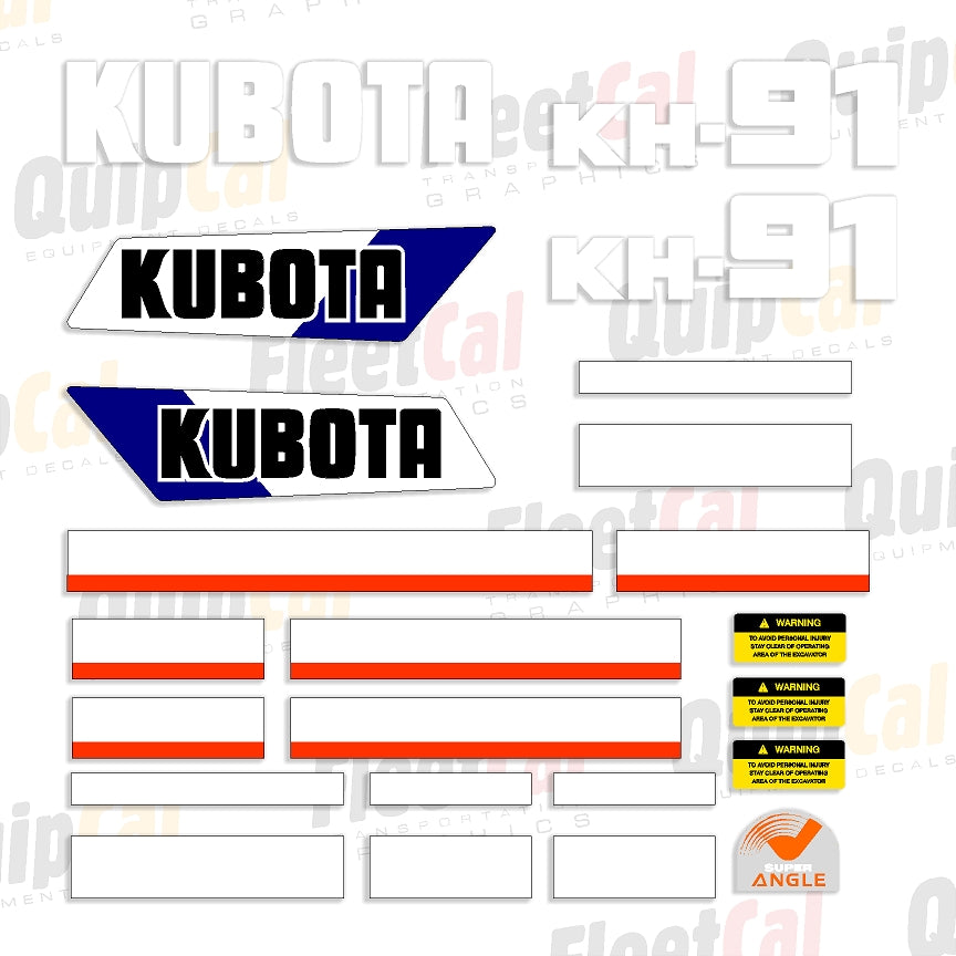 Kubota Excavator Decals