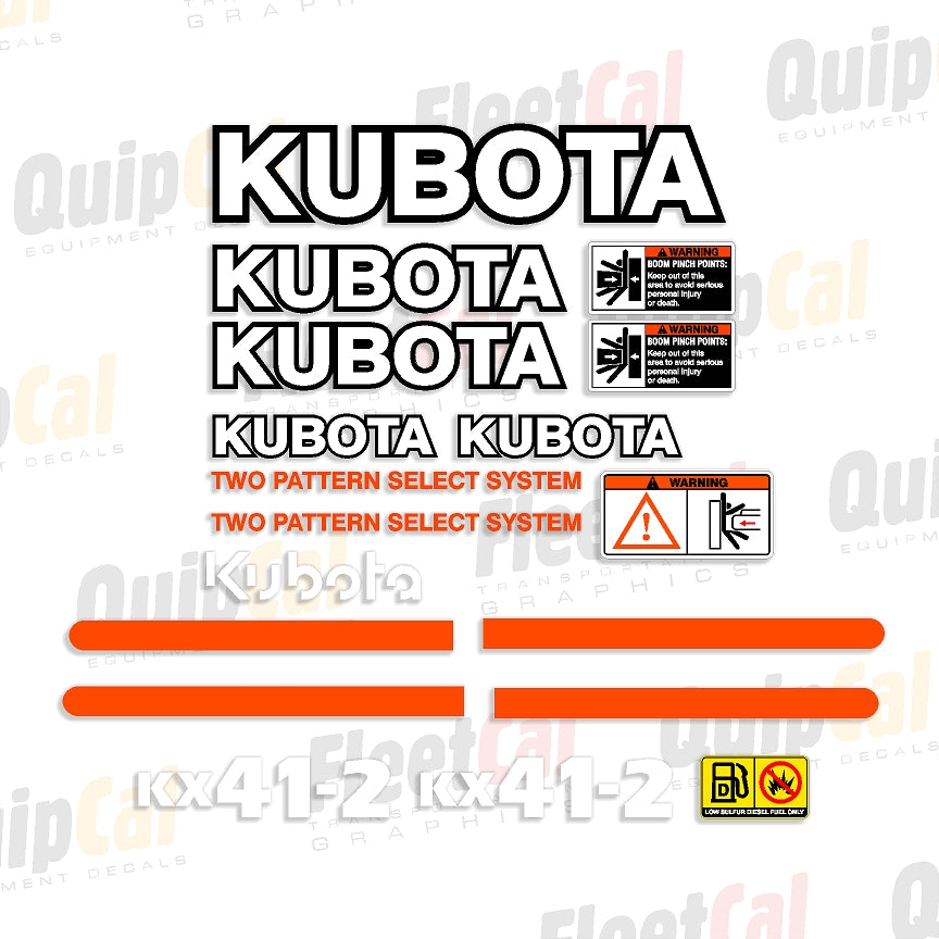 Kubota Excavator Decals