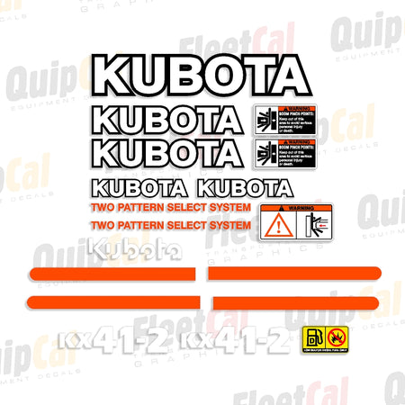 Kubota Excavator Decals