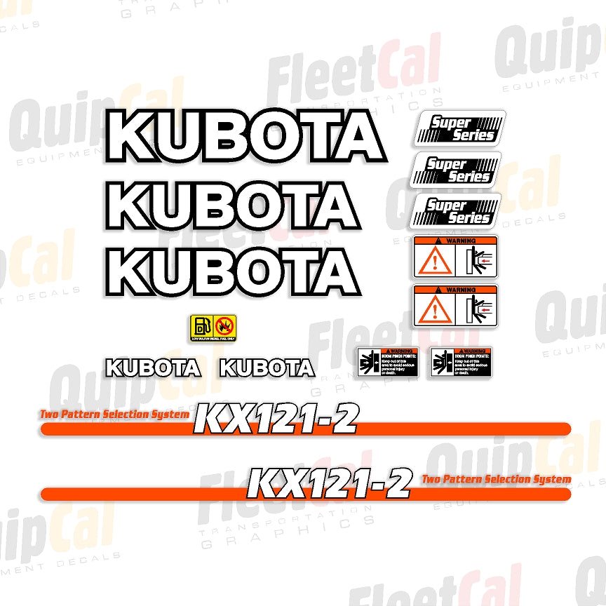 Kubota Excavator Decals