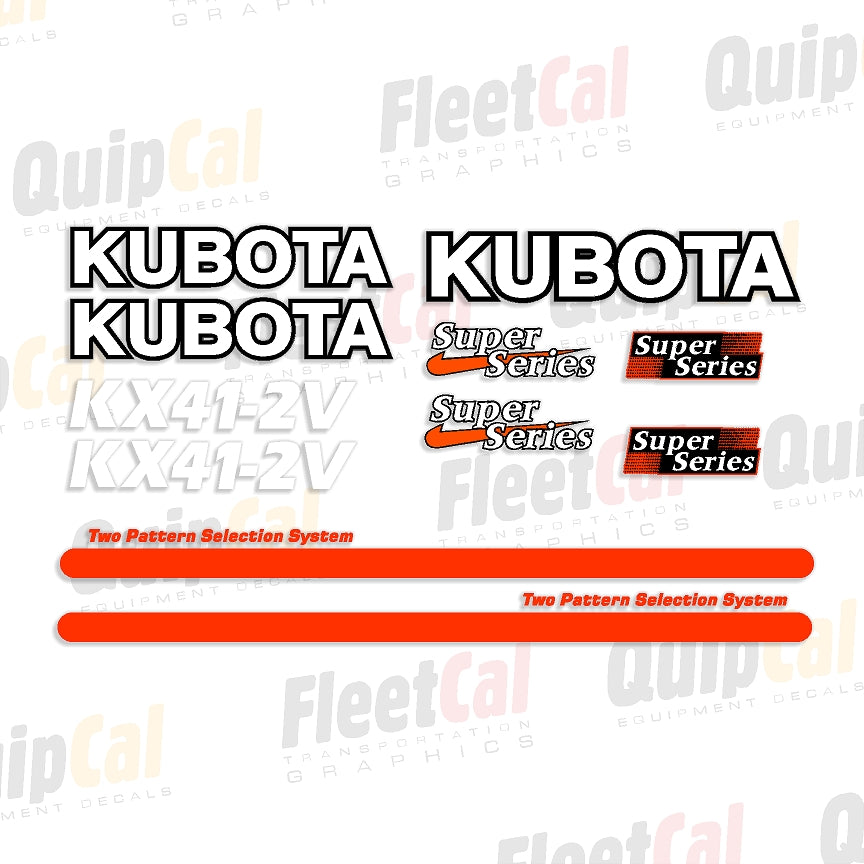 Kubota Excavator Decals