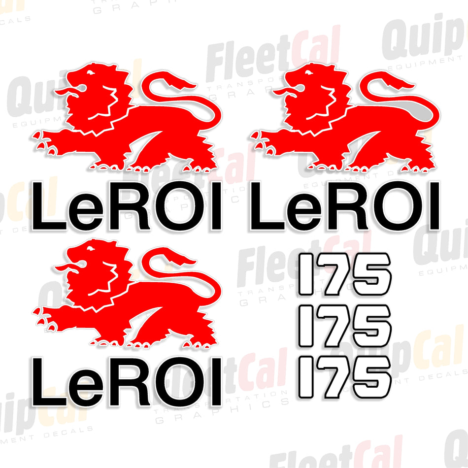 LeROI 175 Portable Air Compressor Marking Decal Set