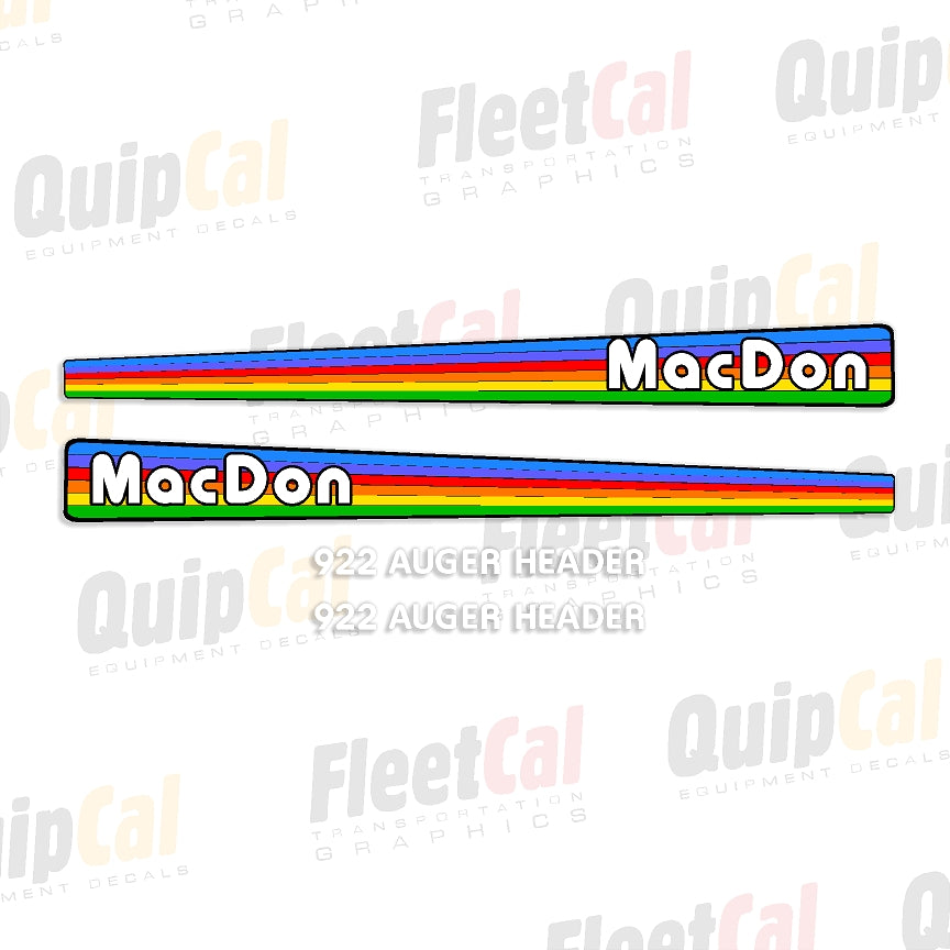 MacDon 922 Auger Header Marking Decal Set – Truck and Equipment Decals