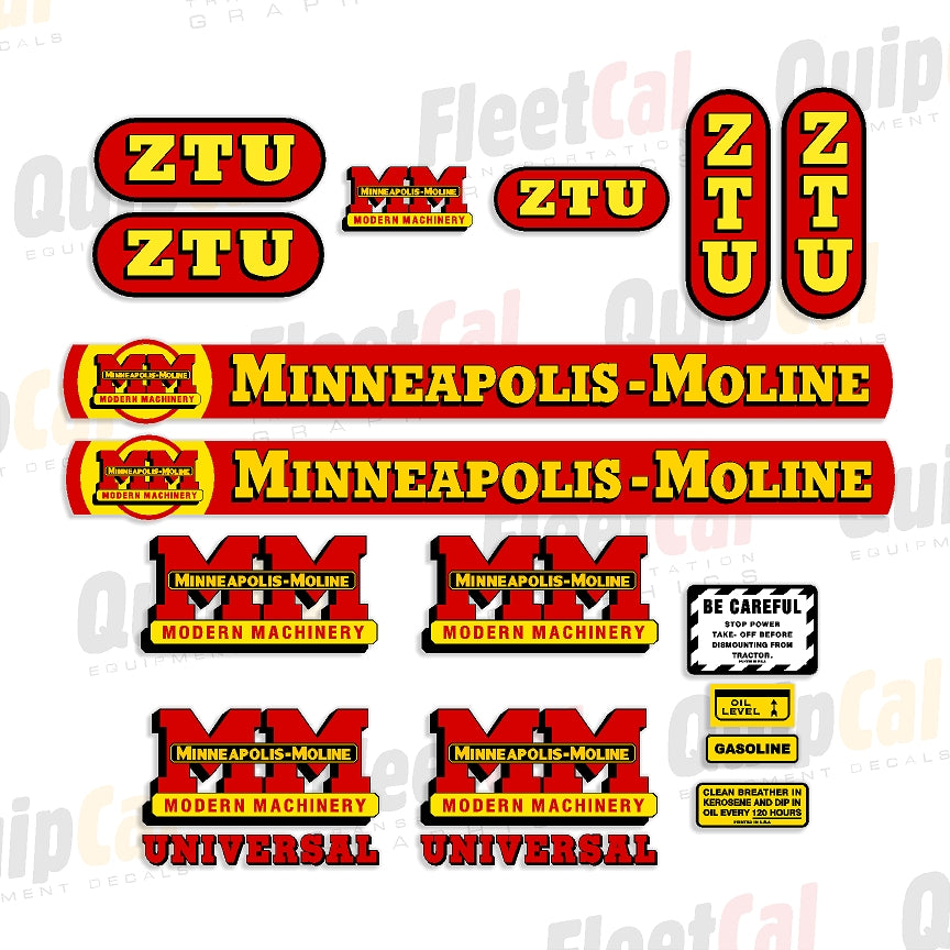 Minneapolis-Moline Tractor Decal Set