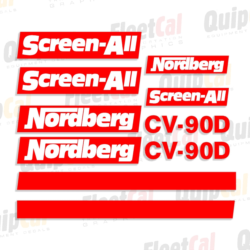 Nordberg CV-90D Shaker Screen Marking Decal Set – Truck and Equipment ...