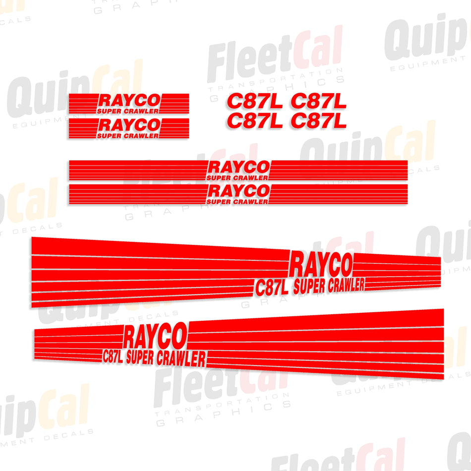 Rayco C87L Super Crawler Marking Decal Set