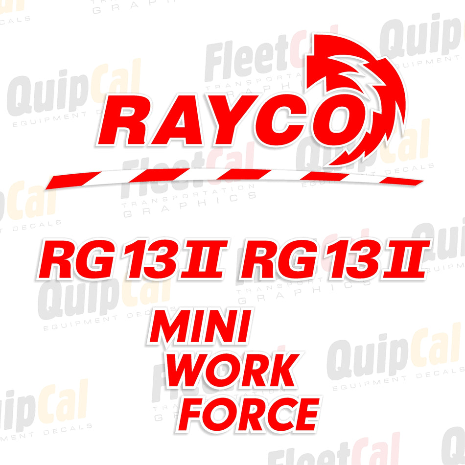 Rayco RG13 II Mini Work Force Marking Decal Set