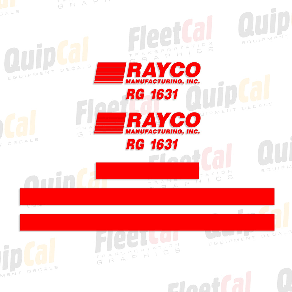 Rayco RG1631 Early Model Marking Decal Set