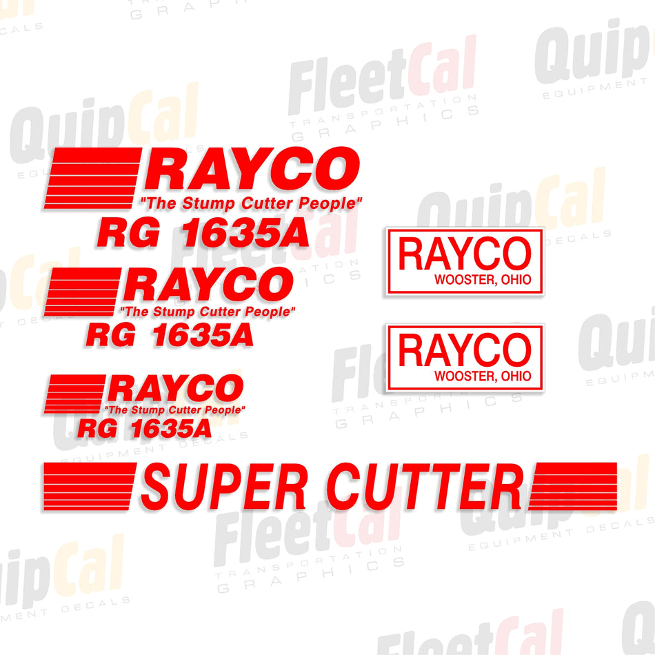 Rayco RG1635A Marking Decal Set