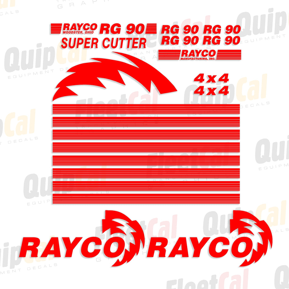 Rayco RG90 Super Cutter Early Model Marking Decal Set