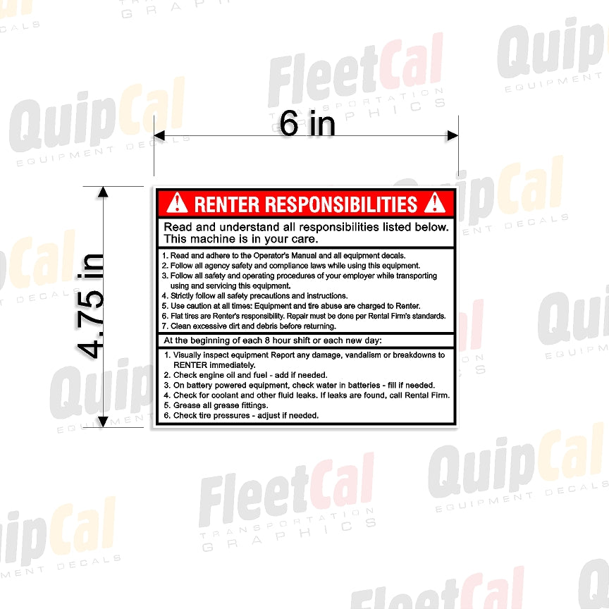 Renter Responsibility 001 (QTY 10)