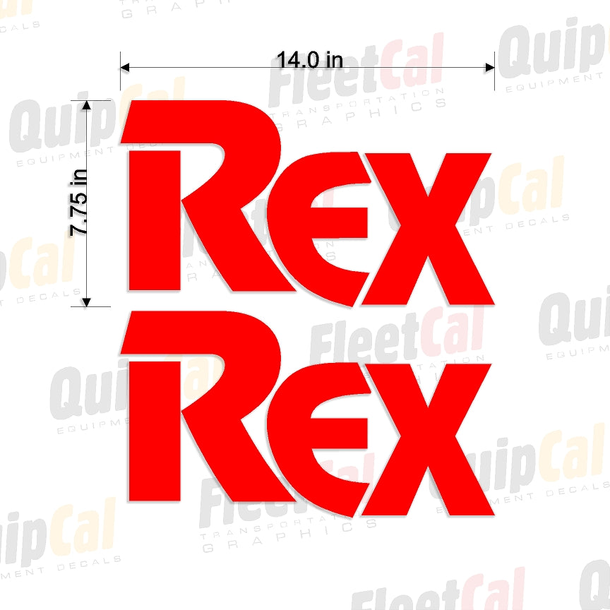 Rex Late Model Logo Decals (1 PAIR) – Truck and Equipment Decals