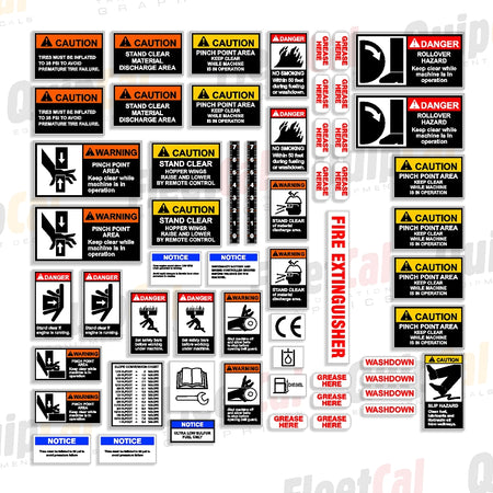 Safety & Warning Decals for Roadtec Paver