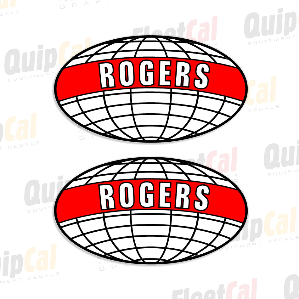 Rogers Trailers Globe Logo Decals (1 PAIR)